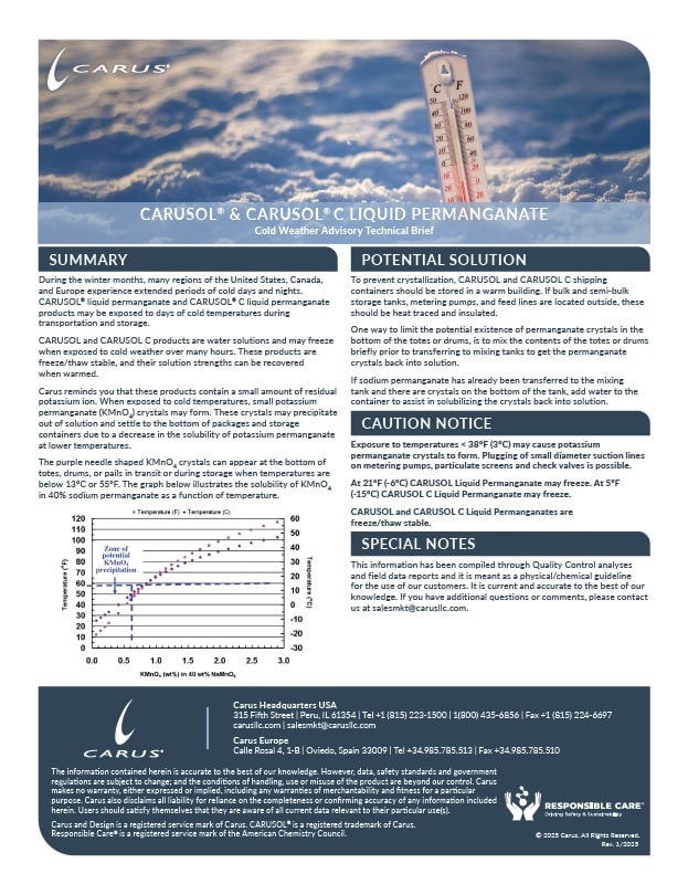 CARUSOL & CARUSOL C Liquid Permanganate Cold Weather Advisory Tech Brief Cover Image