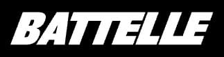 The image shows the word "BATTELLE" in bold, white, italicized capital letters on a black background.